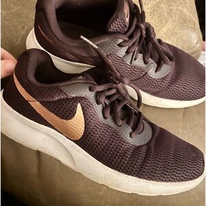 Dark Purple & Gold Nike Running Shoes